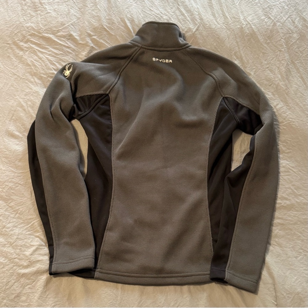 Women's Spyder Black Jacket Size Small Gray And Black Warm Full Zip Two Tone - Picture 8 of 8
